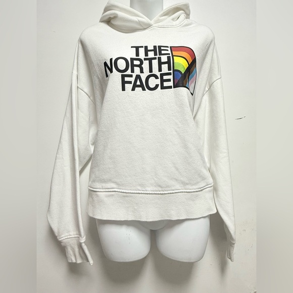 The North Face White Hoodie with Multicolor Logo - Picture 2 of 10